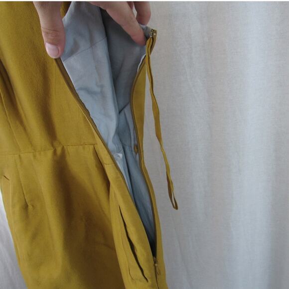 Maeve Size 0 Silk Wool Mustard Yellow Golden Chardonnay Dress Mini Anthropologie - Picture 5 of 7